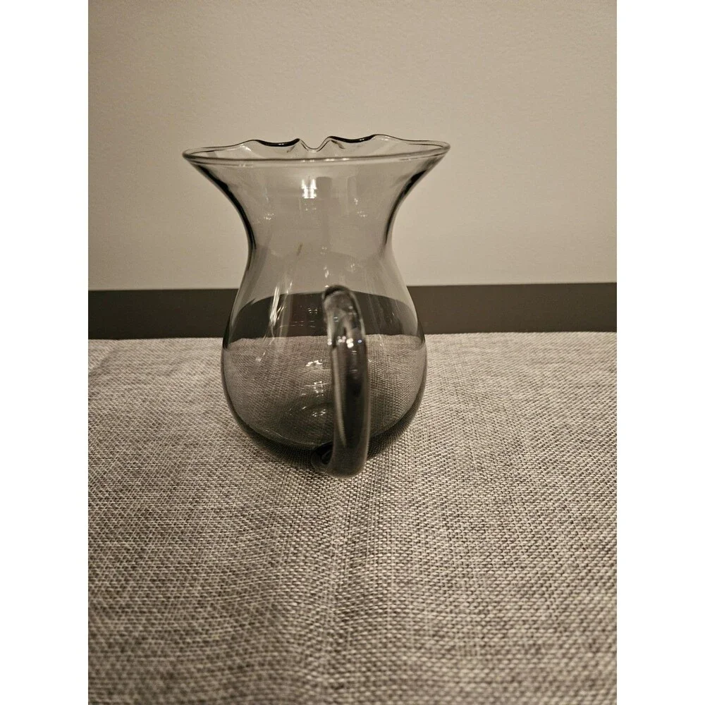 VTG MCM Morgantown Sexton Martini Mixer Pitcher Glass Smoke Gray Lead Crystal
